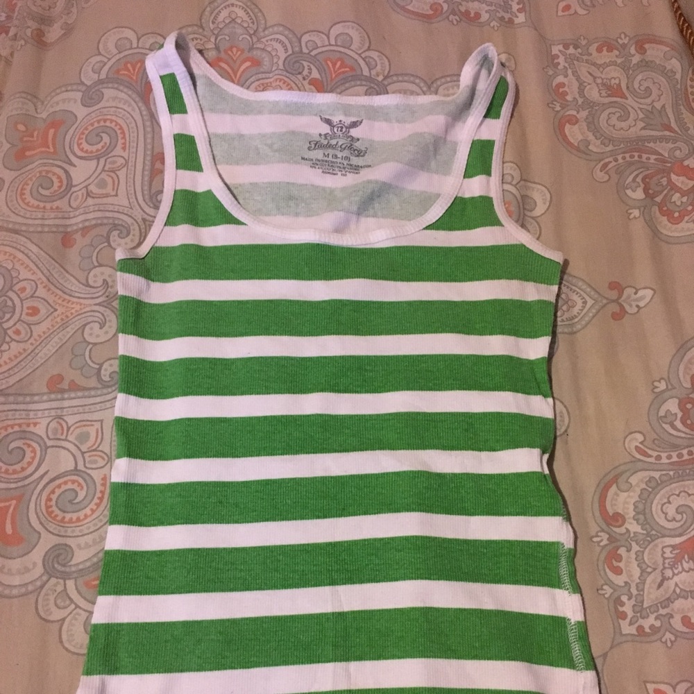 Green Striped Tank Top